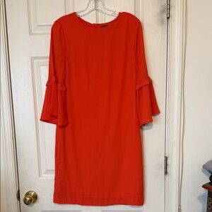 Banana Republic Vibrant Orange Long Sleeve Dress